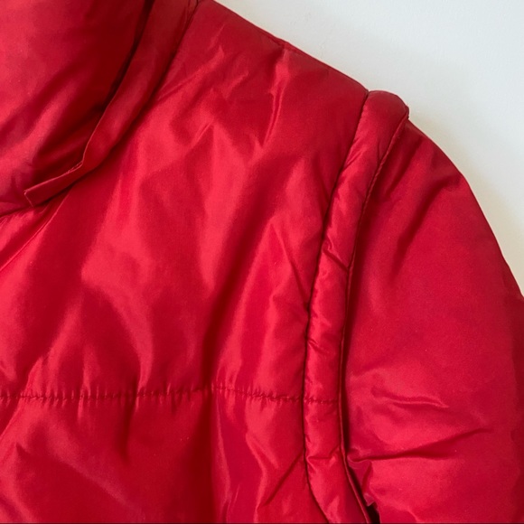 Roots system women’s red convertible puffer coat puffer vest. Size small. - Picture 9 of 16